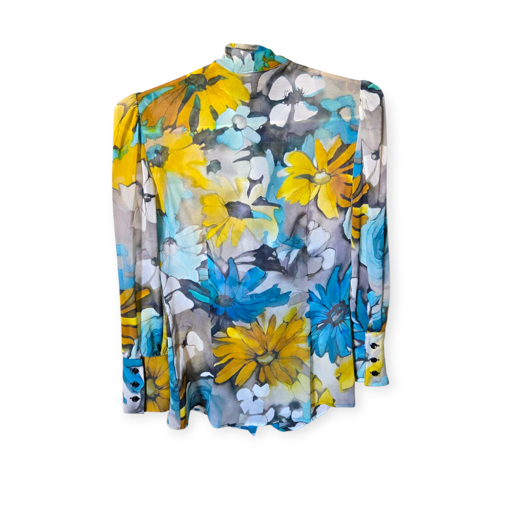 Dolce & Gabbana Vintage Deadstock Floral Printed Silk Authentic Shirt Blouse - Picture 6 of 9